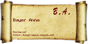 Bayer Anna névjegykártya